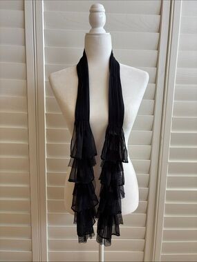 Betsey Johnson black Ruffle silk Scarf - Women's Accessory